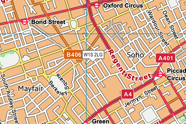 W1S 2LG map - OS VectorMap District (Ordnance Survey) W1S 2LG map - OS VectorMap District (Ordnance Survey)
