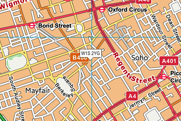 W1S 2YG map - OS VectorMap District (Ordnance Survey) W1S 2YG map - OS VectorMap District (Ordnance Survey)