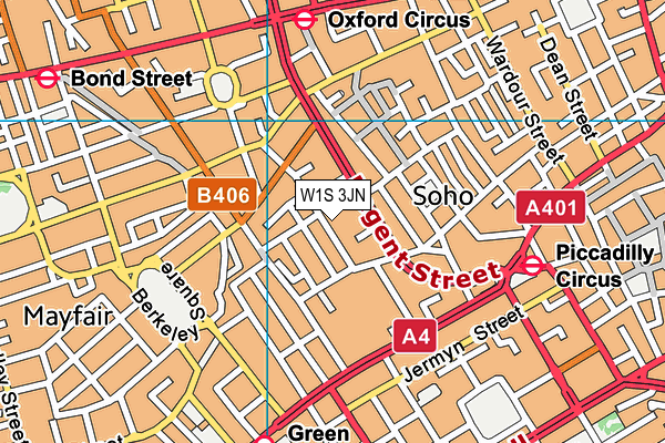 W1S 3JN map - OS VectorMap District (Ordnance Survey) W1S 3JN map - OS VectorMap District (Ordnance Survey)