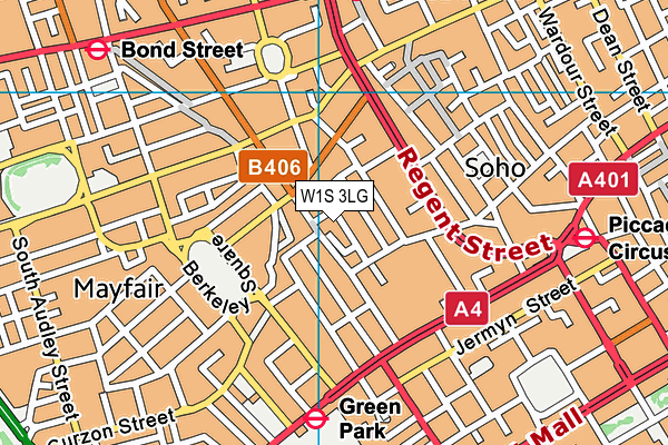 W1S 3LG map - OS VectorMap District (Ordnance Survey) W1S 3LG map - OS VectorMap District (Ordnance Survey)