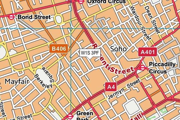 W1S 3PF map - OS VectorMap District (Ordnance Survey)