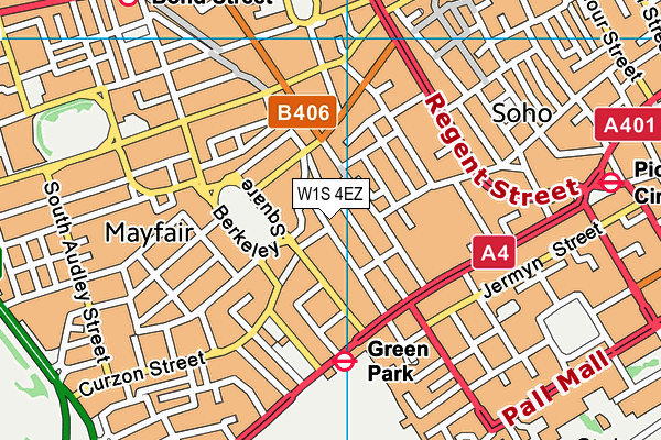 W1S 4EZ map - OS VectorMap District (Ordnance Survey) W1S 4EZ map - OS VectorMap District (Ordnance Survey)