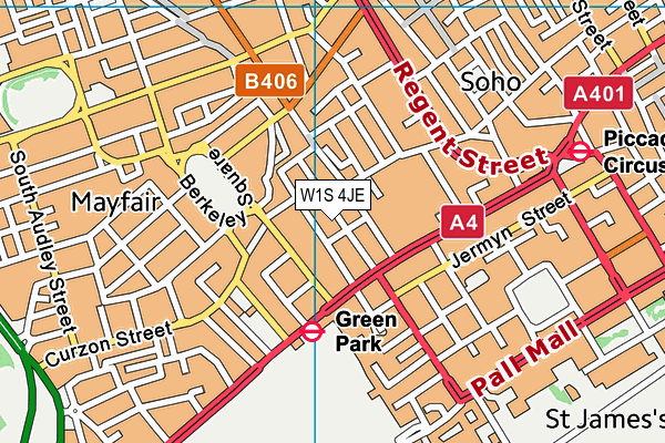 W1S 4JE map - OS VectorMap District (Ordnance Survey) W1S 4JE map - OS VectorMap District (Ordnance Survey)
