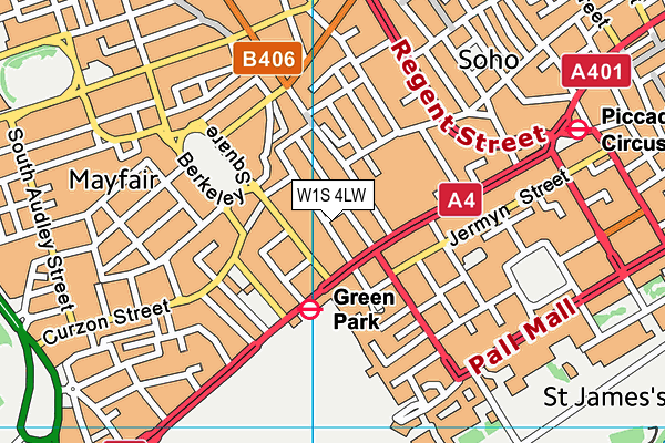 W1S 4LW map - OS VectorMap District (Ordnance Survey) W1S 4LW map - OS VectorMap District (Ordnance Survey)