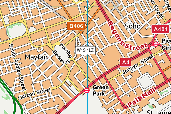 W1S 4LZ map - OS VectorMap District (Ordnance Survey) W1S 4LZ map - OS VectorMap District (Ordnance Survey)