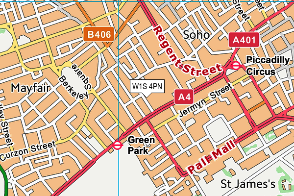 W1S 4PN map - OS VectorMap District (Ordnance Survey) W1S 4PN map - OS VectorMap District (Ordnance Survey)