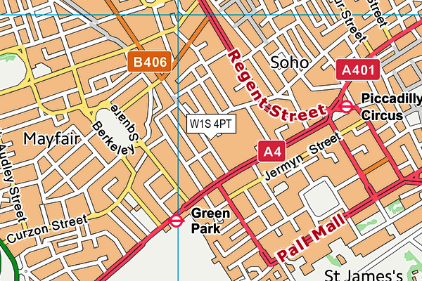 W1S 4PT map - OS VectorMap District (Ordnance Survey) W1S 4PT map - OS VectorMap District (Ordnance Survey)