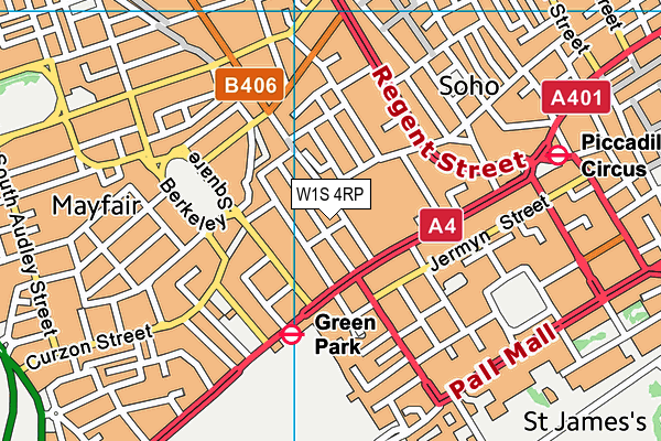 W1S 4RP map - OS VectorMap District (Ordnance Survey) W1S 4RP map - OS VectorMap District (Ordnance Survey)