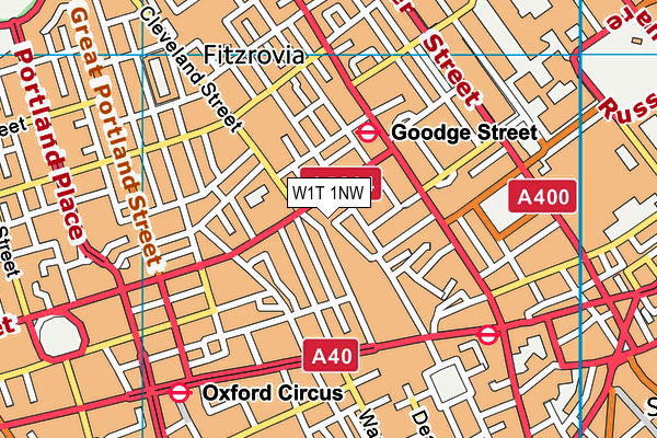 W1T 1NW map - OS VectorMap District (Ordnance Survey)
