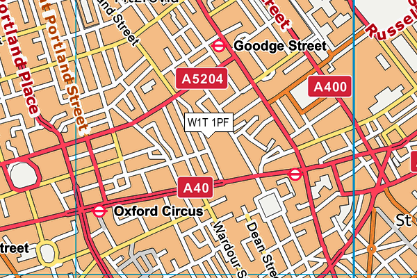 W1T 1PF map - OS VectorMap District (Ordnance Survey) W1T 1PF map - OS VectorMap District (Ordnance Survey)