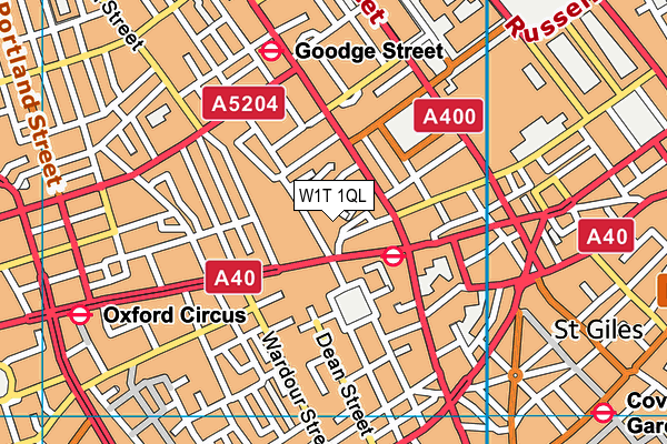 W1T 1QL map - OS VectorMap District (Ordnance Survey) W1T 1QL map - OS VectorMap District (Ordnance Survey)