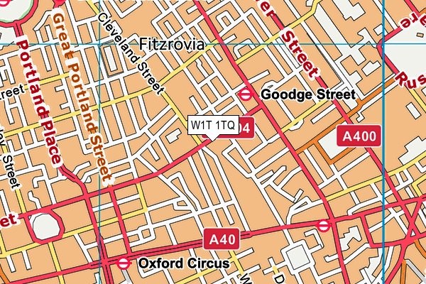 W1T 1TQ map - OS VectorMap District (Ordnance Survey)