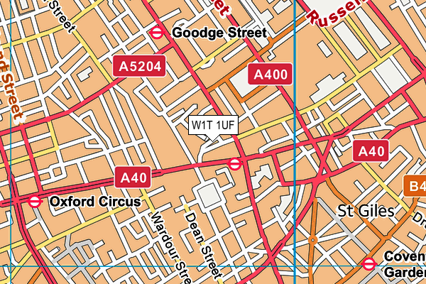 W1T 1UF map - OS VectorMap District (Ordnance Survey)