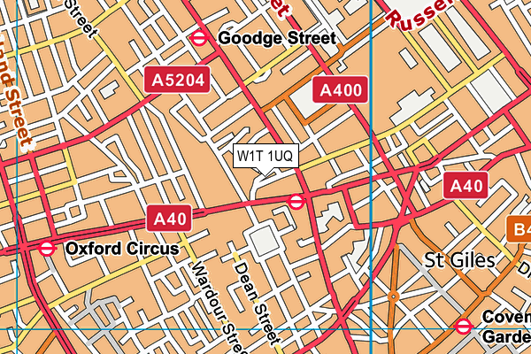 W1T 1UQ map - OS VectorMap District (Ordnance Survey)