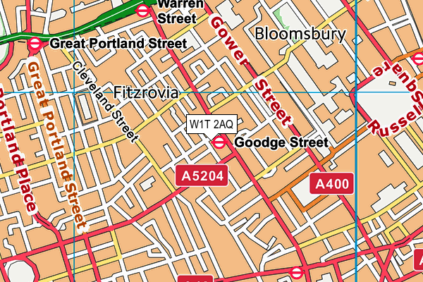 W1T 2AQ map - OS VectorMap District (Ordnance Survey) W1T 2AQ map - OS VectorMap District (Ordnance Survey)