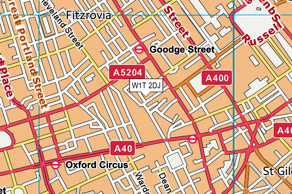W1T 2DJ map - OS VectorMap District (Ordnance Survey) W1T 2DJ map - OS VectorMap District (Ordnance Survey)