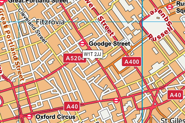 W1T 2JJ map - OS VectorMap District (Ordnance Survey)