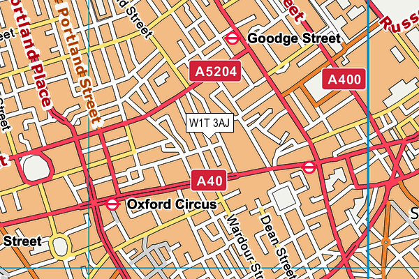 W1T 3AJ map - OS VectorMap District (Ordnance Survey)