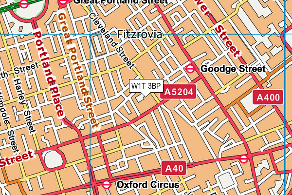 W1T 3BP map - OS VectorMap District (Ordnance Survey) W1T 3BP map - OS VectorMap District (Ordnance Survey)