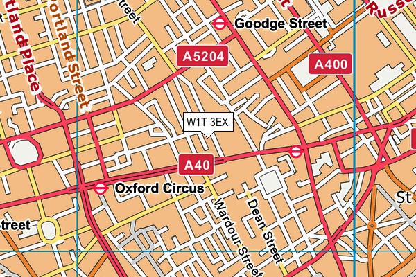 W1T 3EX map - OS VectorMap District (Ordnance Survey) W1T 3EX map - OS VectorMap District (Ordnance Survey)