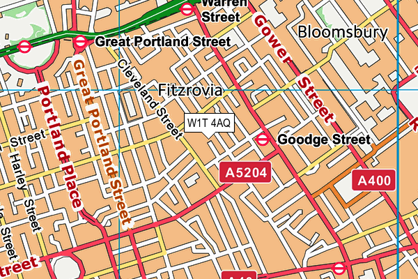 W1T 4AQ map - OS VectorMap District (Ordnance Survey) W1T 4AQ map - OS VectorMap District (Ordnance Survey)