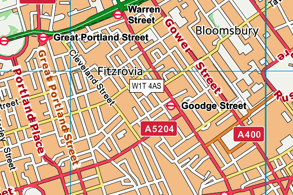 W1T 4AS map - OS VectorMap District (Ordnance Survey) W1T 4AS map - OS VectorMap District (Ordnance Survey)