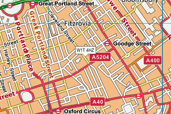 W1T 4HZ map - OS VectorMap District (Ordnance Survey) W1T 4HZ map - OS VectorMap District (Ordnance Survey)