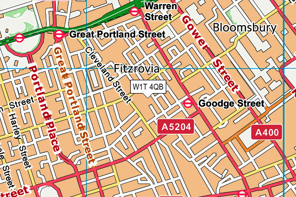 W1T 4QB map - OS VectorMap District (Ordnance Survey) W1T 4QB map - OS VectorMap District (Ordnance Survey)