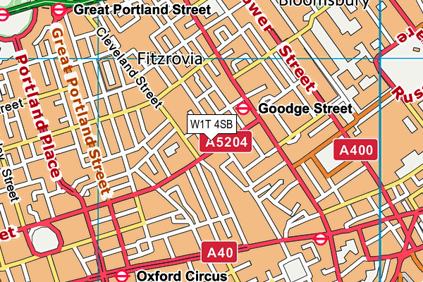 W1T 4SB map - OS VectorMap District (Ordnance Survey) W1T 4SB map - OS VectorMap District (Ordnance Survey)