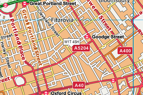 W1T 4SH map - OS VectorMap District (Ordnance Survey) W1T 4SH map - OS VectorMap District (Ordnance Survey)