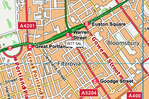 W1T 5AL map - OS VectorMap District (Ordnance Survey)