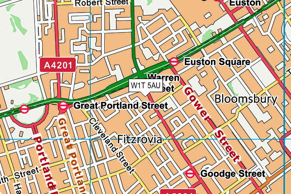 W1T 5AU map - OS VectorMap District (Ordnance Survey) W1T 5AU map - OS VectorMap District (Ordnance Survey)