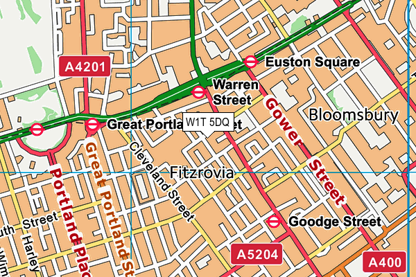 W1T 5DQ map - OS VectorMap District (Ordnance Survey) W1T 5DQ map - OS VectorMap District (Ordnance Survey)