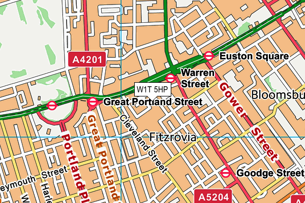 W1T 5HP map - OS VectorMap District (Ordnance Survey) W1T 5HP map - OS VectorMap District (Ordnance Survey)