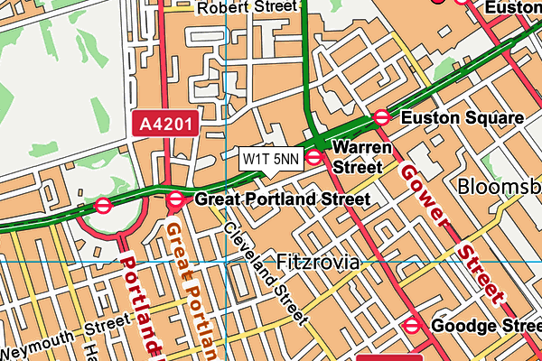 W1T 5NN map - OS VectorMap District (Ordnance Survey)