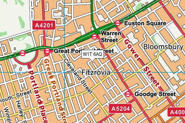 W1T 6AQ map - OS VectorMap District (Ordnance Survey) W1T 6AQ map - OS VectorMap District (Ordnance Survey)