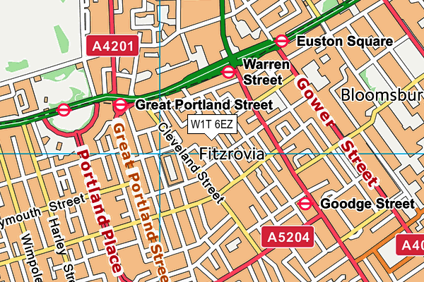 W1T 6EZ map - OS VectorMap District (Ordnance Survey) W1T 6EZ map - OS VectorMap District (Ordnance Survey)