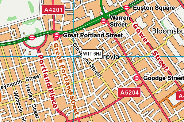 W1T 6HJ map - OS VectorMap District (Ordnance Survey)