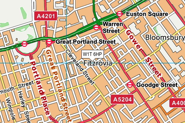 W1T 6HP map - OS VectorMap District (Ordnance Survey) W1T 6HP map - OS VectorMap District (Ordnance Survey)