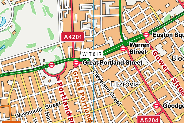 W1T 6HR map - OS VectorMap District (Ordnance Survey) W1T 6HR map - OS VectorMap District (Ordnance Survey)