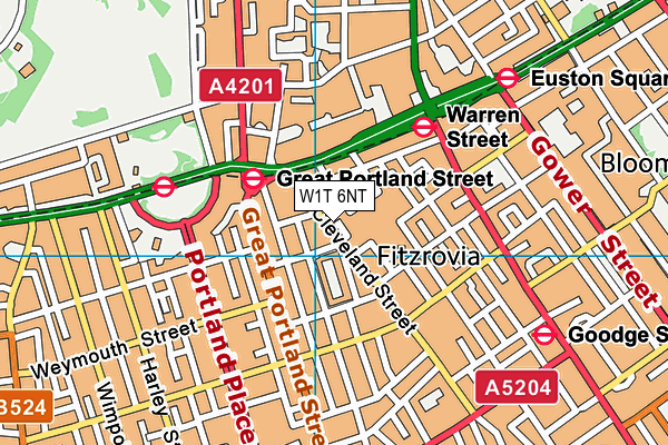 W1T 6NT map - OS VectorMap District (Ordnance Survey) W1T 6NT map - OS VectorMap District (Ordnance Survey)