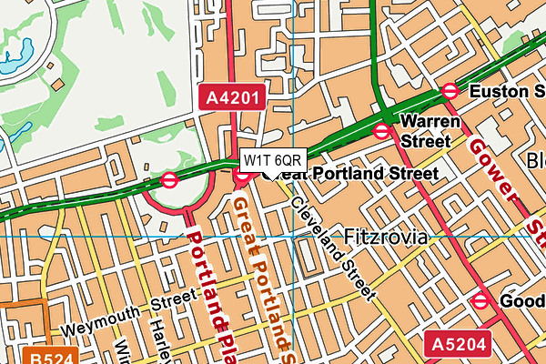W1T 6QR map - OS VectorMap District (Ordnance Survey) W1T 6QR map - OS VectorMap District (Ordnance Survey)
