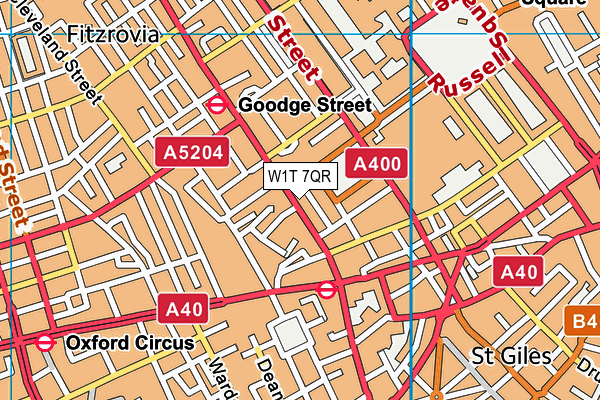 W1T 7QR map - OS VectorMap District (Ordnance Survey) W1T 7QR map - OS VectorMap District (Ordnance Survey)