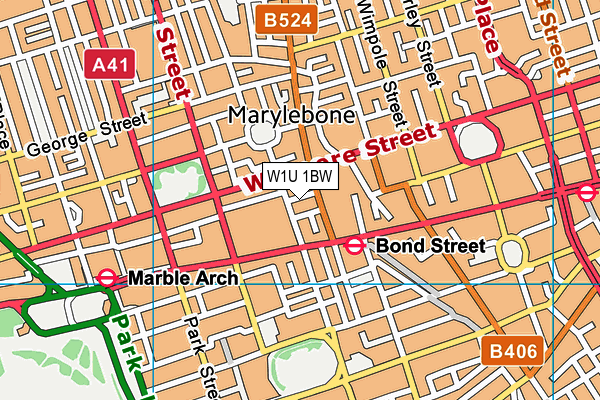 W1U 1BW map - OS VectorMap District (Ordnance Survey) W1U 1BW map - OS VectorMap District (Ordnance Survey)