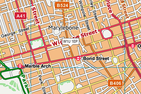 W1U 1EP map - OS VectorMap District (Ordnance Survey)