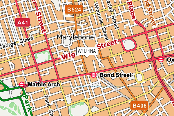 W1U 1NA map - OS VectorMap District (Ordnance Survey)