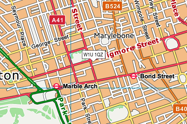 W1U 1QZ map - OS VectorMap District (Ordnance Survey)