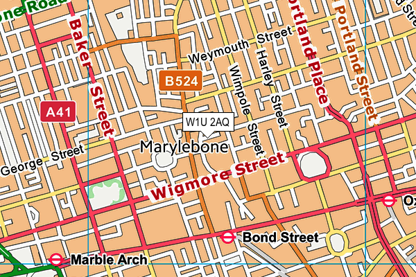 W1U 2AQ map - OS VectorMap District (Ordnance Survey) W1U 2AQ map - OS VectorMap District (Ordnance Survey)