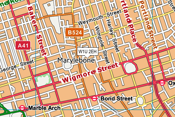 W1U 2EH map - OS VectorMap District (Ordnance Survey) W1U 2EH map - OS VectorMap District (Ordnance Survey)