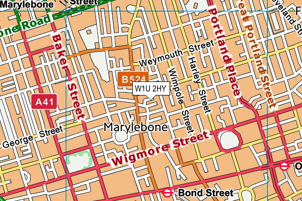 W1U 2HY map - OS VectorMap District (Ordnance Survey) W1U 2HY map - OS VectorMap District (Ordnance Survey)